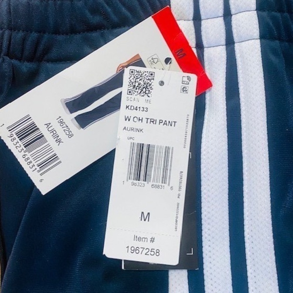Adidas Tricot Pants Aurink Navy Blue Track Pants Women Medium NEW - Picture 4 of 6